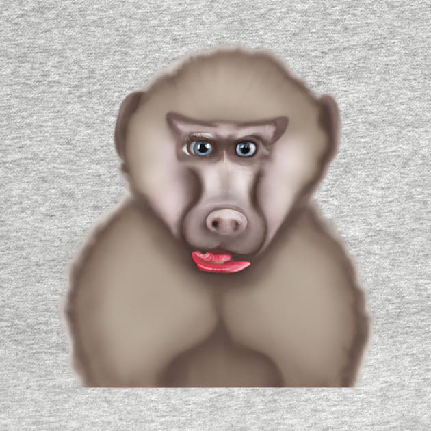 Cute Baboon Drawing by Play Zoo